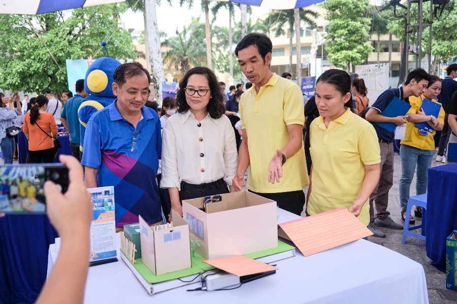 Mô hình dự thi của khối công đoàn các cơ sở.