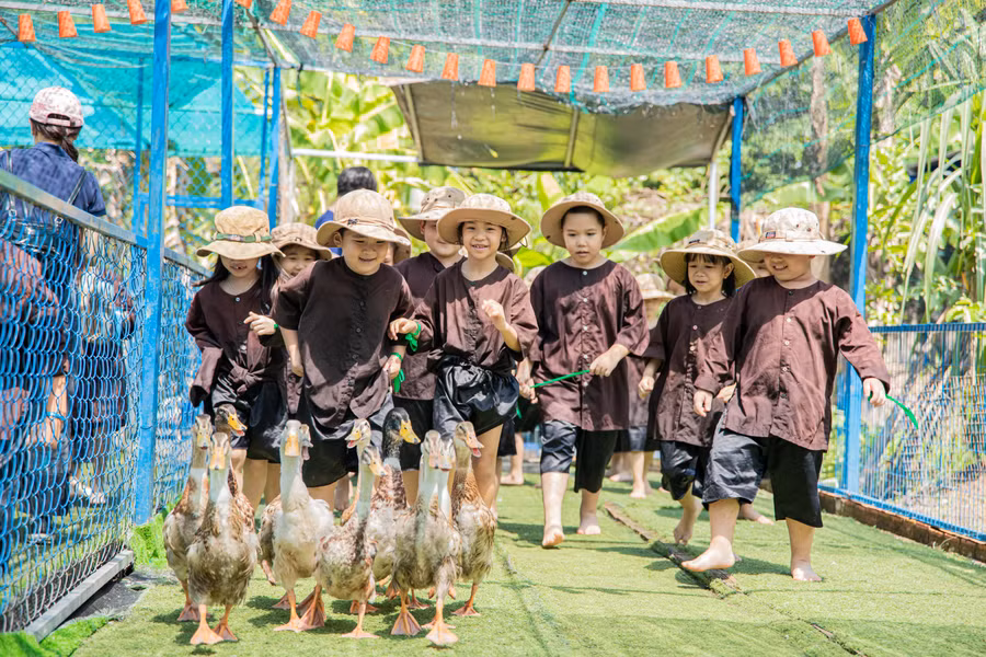 Hoạt động trải nghiệm của học sinh trong trường.