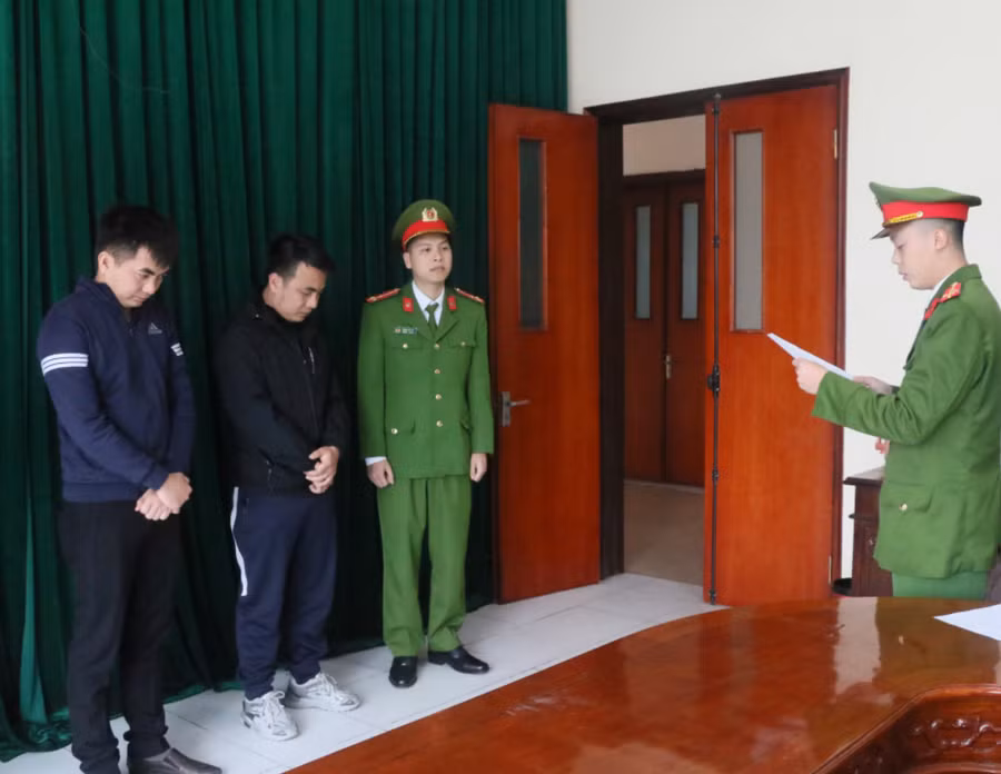 Các đối tượng tại cơ quan điều tra.