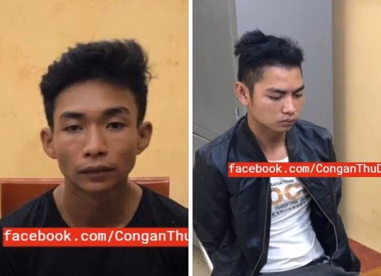 Hai nghi phạm sát lại nam sinh lái xe Grab vừa bị bắt giữ.