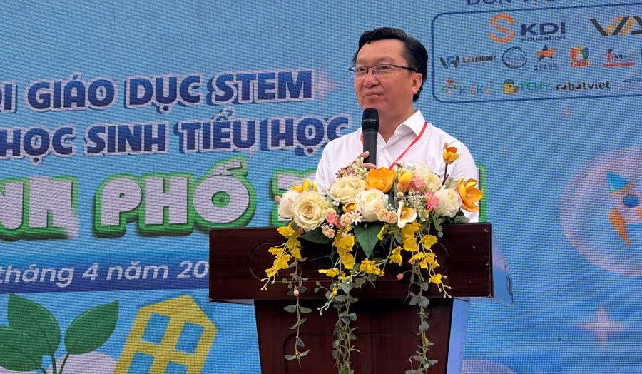 Ông Nguyễn Bảo Quốc phát biểu tại ngày hội.