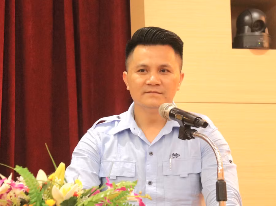 Ông Hồ Sỹ Quốc, Chủ tịch Công đoàn Formosa Hà Tĩnh thay mặt doanh nghiệp gửi lời tri ân đến người lao động.