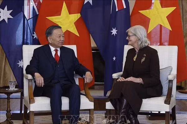 Tổng Bí thư, Chủ tịch nước Tô Lâm hội kiến Toàn quyền Australia Sam Mostyn. Ảnh: Thống Nhất/TTXVN