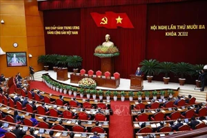 Phiên bế mạc Hội nghị lần thứ 13 Ban Chấp hành Trung ương Đảng khóa XIII. Ảnh: Doãn Tấn/ TTXVN