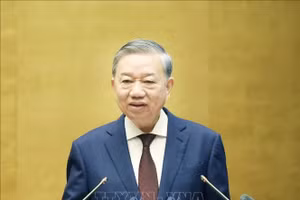 Tổng Bí thư Tô Lâm phát biểu chỉ đạo Hội nghị tại điểm cầu Trung ương. (Ảnh: Thống Nhất/TTXVN) 