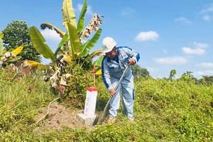 Cắm mốc ranh giới giải phóng mặt bằng cao tốc TPHCM - Mộc Bài.