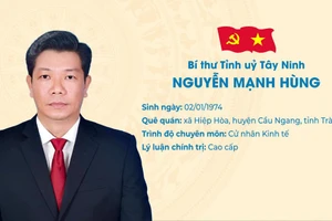 Ông Nguyễn Mạnh Hùng được Ban Chấp hành Đảng bộ tỉnh Tây Ninh bầu giữ chức Bí thư Tỉnh ủy, nhiệm kỳ 2020 - 2025. (Ảnh: T.L)