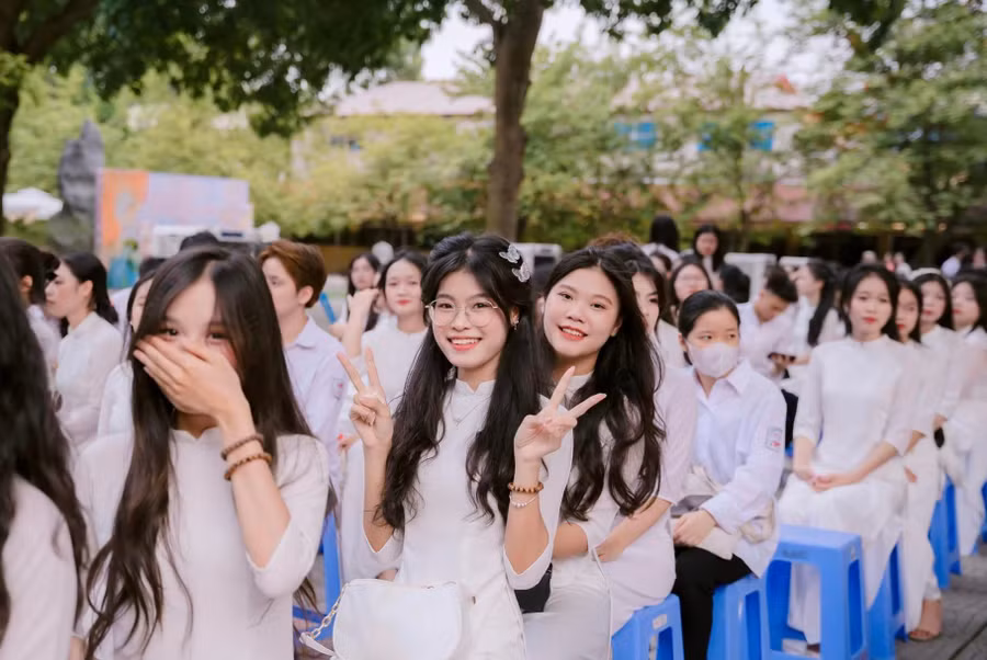 Học sinh Trường THPT Sóc Sơn (Hà Nội). Ảnh: Đình Tuệ. 