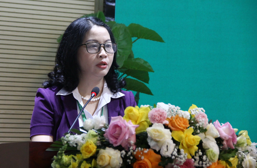 GS.TS Nguyễn Thị Lan - Giám đốc Học viện Nông nghiệp Việt Nam phát biểu tại hội thảo. img-1513.jpg