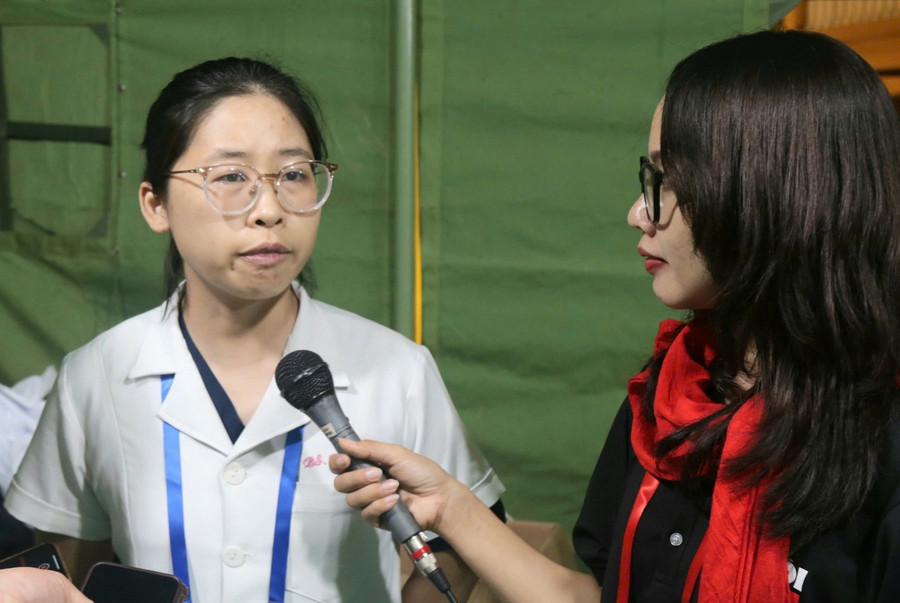 BS Nguyễn Thùy Trang, Khoa Tim mạch Bệnh viện Thanh Nhàn chia sẻ với phóng viên. ytejpg3.jpg