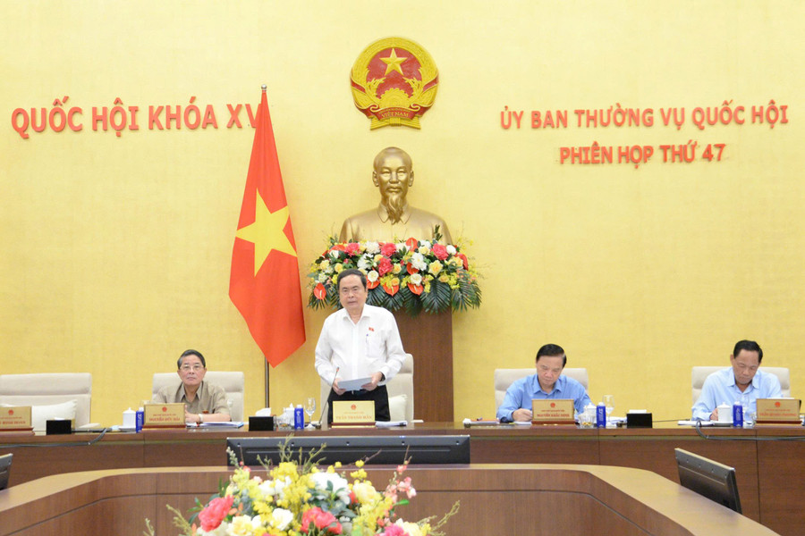 Chủ tịch Quốc hội Trần Thanh Mẫn phát biểu khai mạc phiên họp.