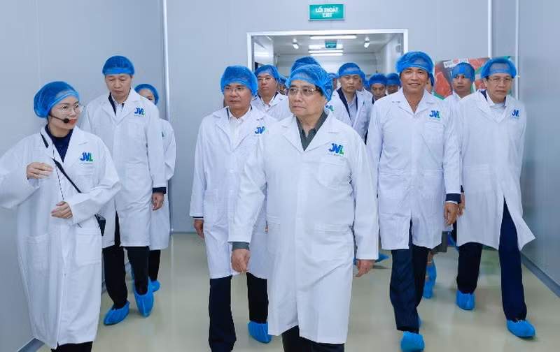 Thủ tướng trực tiếp kiểm tra hoạt động của Nhà máy chế biến thịt bò Tam Đảo (Vĩnh Phúc).