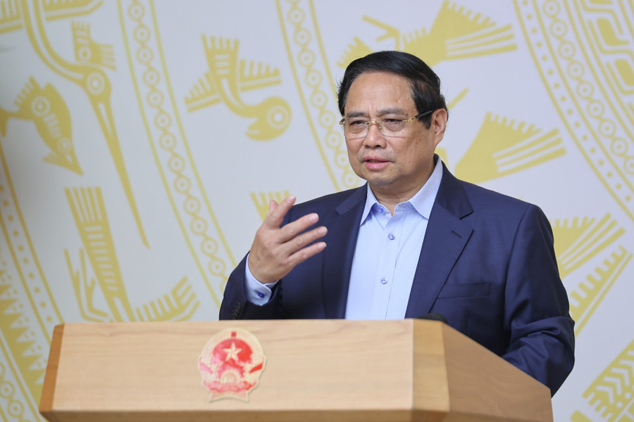 Thủ tướng Phạm Minh Chính phát biểu tại phiên họp. bandan.jpg