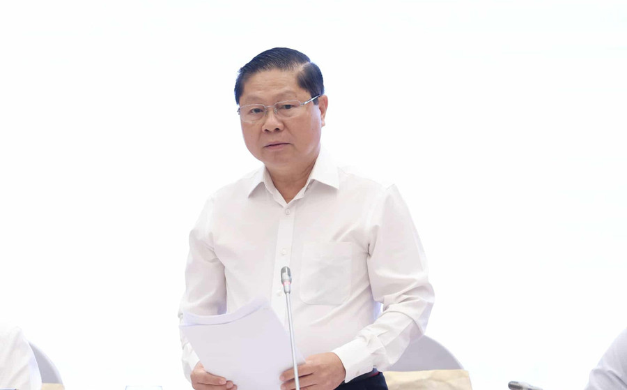 Thứ trưởng Bộ GD&ĐT Lê Tấn Dũng thông tin định hướng hợp nhất và sắp xếp các trường đại học - Ảnh: VGP/NB