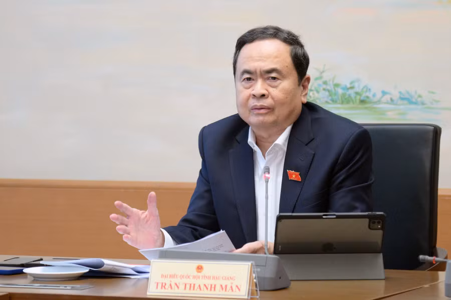 Chủ tịch Quốc hội Trần Thanh Mẫn phát biểu tại phiên họp.