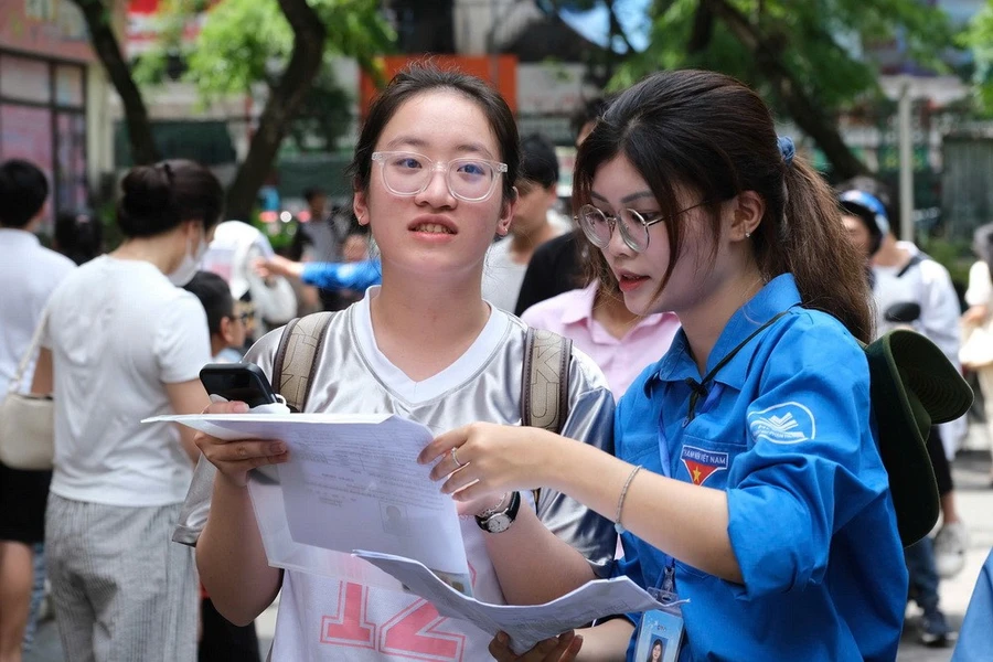 Thí sinh dự thi đánh giá năng lực do Trường ĐH Sư phạm Hà Nội tổ chức, năm 2025.