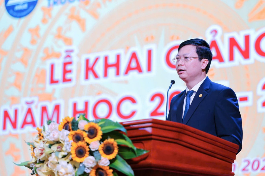 PGS. TS. Nguyễn Văn Hiền - Bí thư Đảng ủy, Chủ tịch Hội đồng Trường Đại học Sư phạm Hà Nội phát biểu. nguyenvanhien.jpg