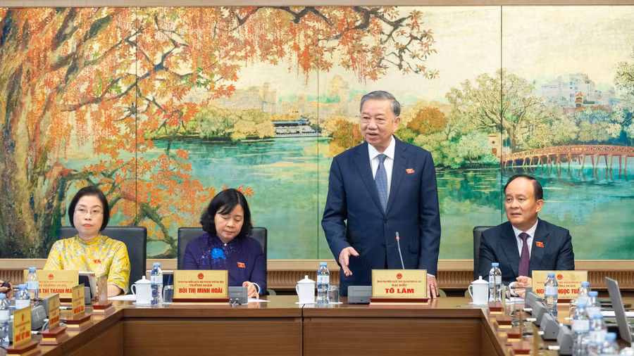 Tổng Bí thư Tô Lâm phát biểu thảo luận tại Tổ 01 (Đoàn đại biểu Quốc hội thành phố Hà Nội) - sáng 5/5.