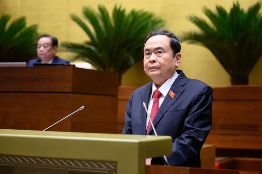Chủ tịch Quốc hội Trần Thanh Mẫn phát biểu khai mạc Kỳ họp thứ 9, Quốc hội Khóa XV.