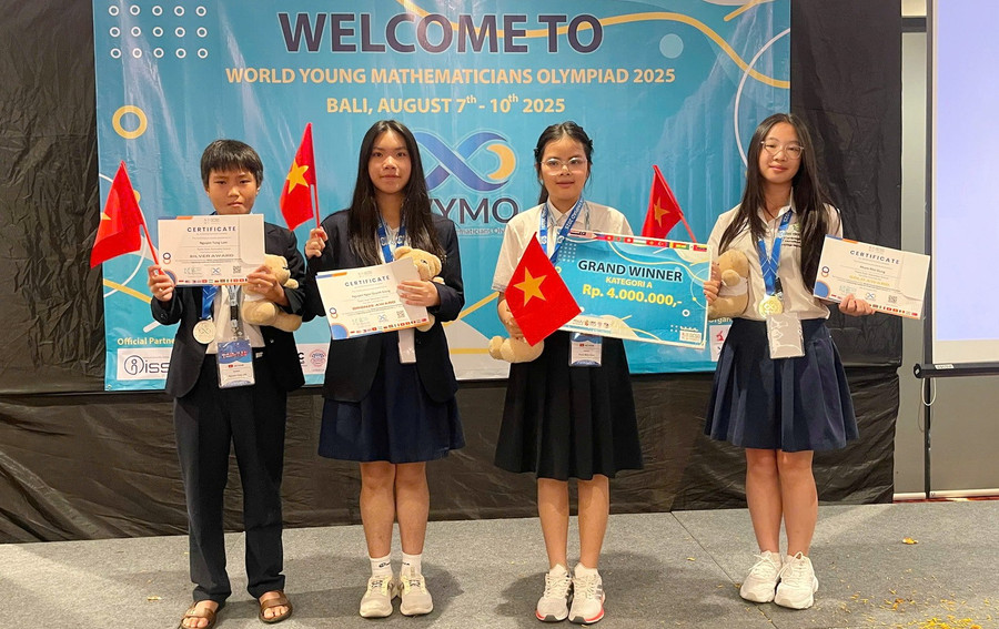 Học sinh Việt Nam đã xuất sắc giành 2 Huy chương Vàng, 1 Huy chương Bạc và 1 Huy chương Đồng tại Kỳ thi Olympic nhà Toán học Trẻ Thế giới 2025.