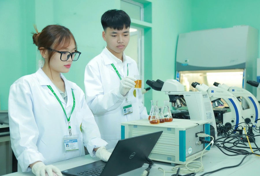 Sinh viên Học viện Nông nghiệp Việt Nam tham gia nghiên cứu khoa học. giaoducdaihoc.jpg