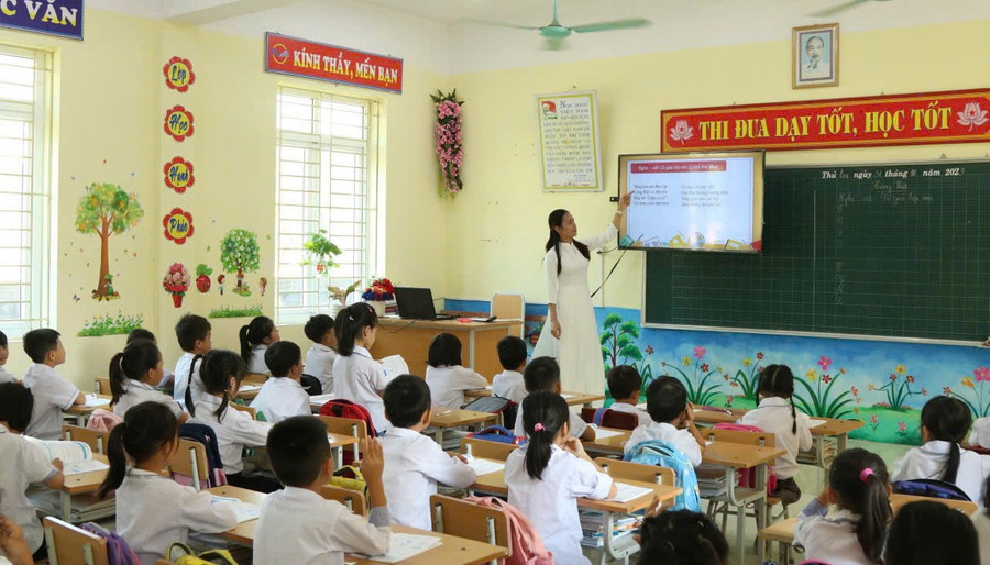 Một giờ học tại trường Tiểu học Hoà Lộc.