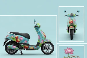 Tác phẩm của thí sinh Phạm Nhật Anh mang hình ảnh những đóa hoa sen vươn mình.