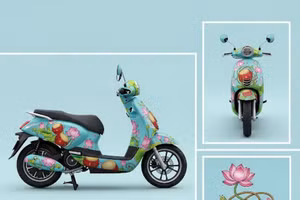 Tác phẩm của thí sinh Phạm Nhật Anh mang hình ảnh những đóa hoa sen vươn mình.