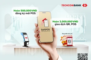 Ưu đãi hoàn tiền tới 3,5 triệu đồng cho DN sử dụng máy POS, QR code Techcombank