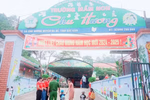 Cô và Trò trường Mầm non Chu Hương hân hoan chào đón năm học mới