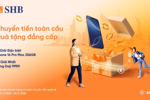 Cơ hội trúng iPhone 16 Pro max & vàng 999.9 khi chuyển tiền quốc tế tại SHB