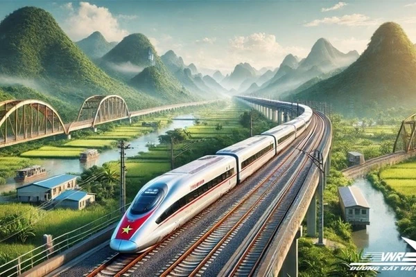 Tuyến đường sắt tốc độ cao trên trục Bắc - Nam được đề nghị điều chỉnh quy mô và lộ trình đầu tư. Ảnh mô hình đường sắt tốc độ cao