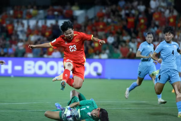Đội tuyển nữ Việt Nam (23) thua 0-1 trước Đài Loan (Trung Quốc), lượt trận thứ hai bảng C, Vòng chung kết Asian Cup nữ 2026. Ảnh: INT.