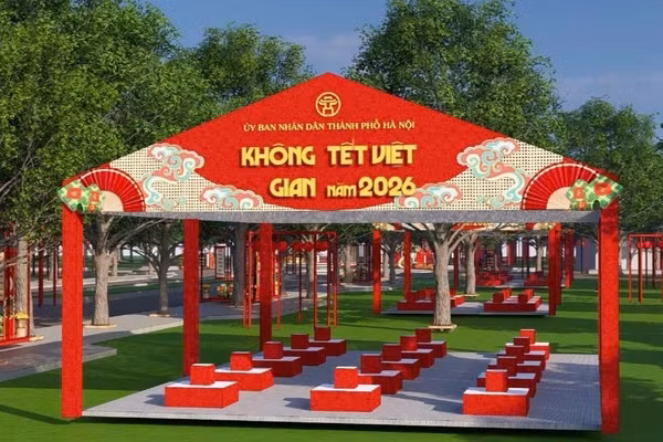 Không gian Tết Việt 2026 diễn ra tại Công viên Thống Nhất (Hà Nội) từ ngày 6 - 13/2.