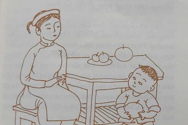 Minh họa sinh động trong cuốn sách 'Gia đình giáo dục - Phép dạy con'. Ảnh: Bình Thanh