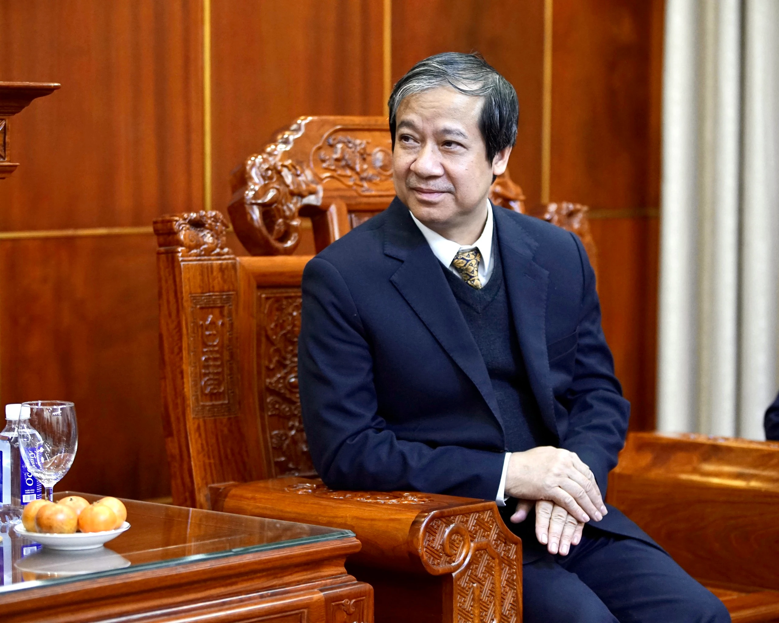 Bộ trưởng Nguyễn Kim Sơn tại buổi tiếp.