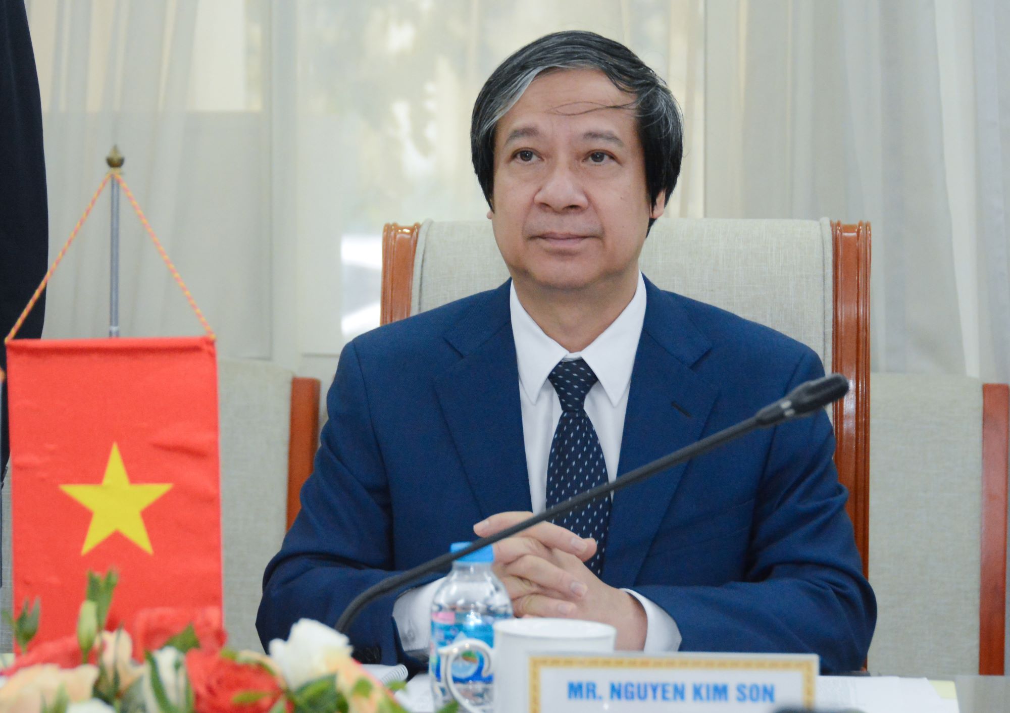 Bộ trưởng Nguyễn Kim Sơn tại buổi tiếp. Bộ trưởng Nguyễn Kim Sơn tại buổi tiếp.