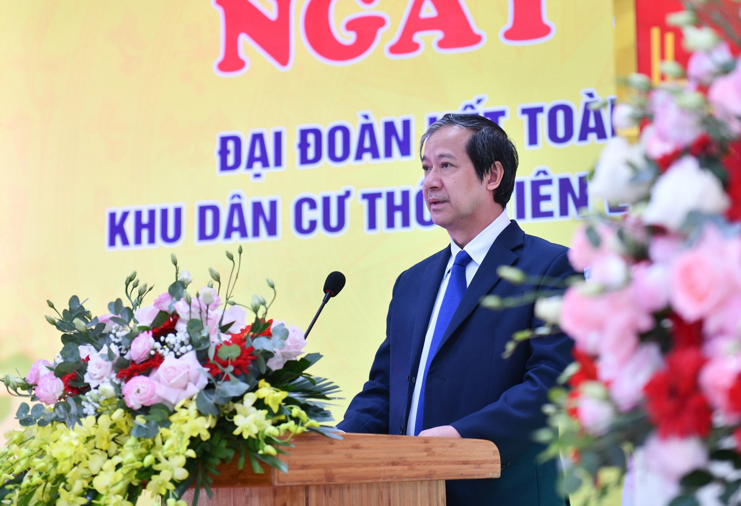 Bộ trưởng Bộ GD&amp;ĐT Nguyễn Kim Sơn phát biểu tại ngày hội.