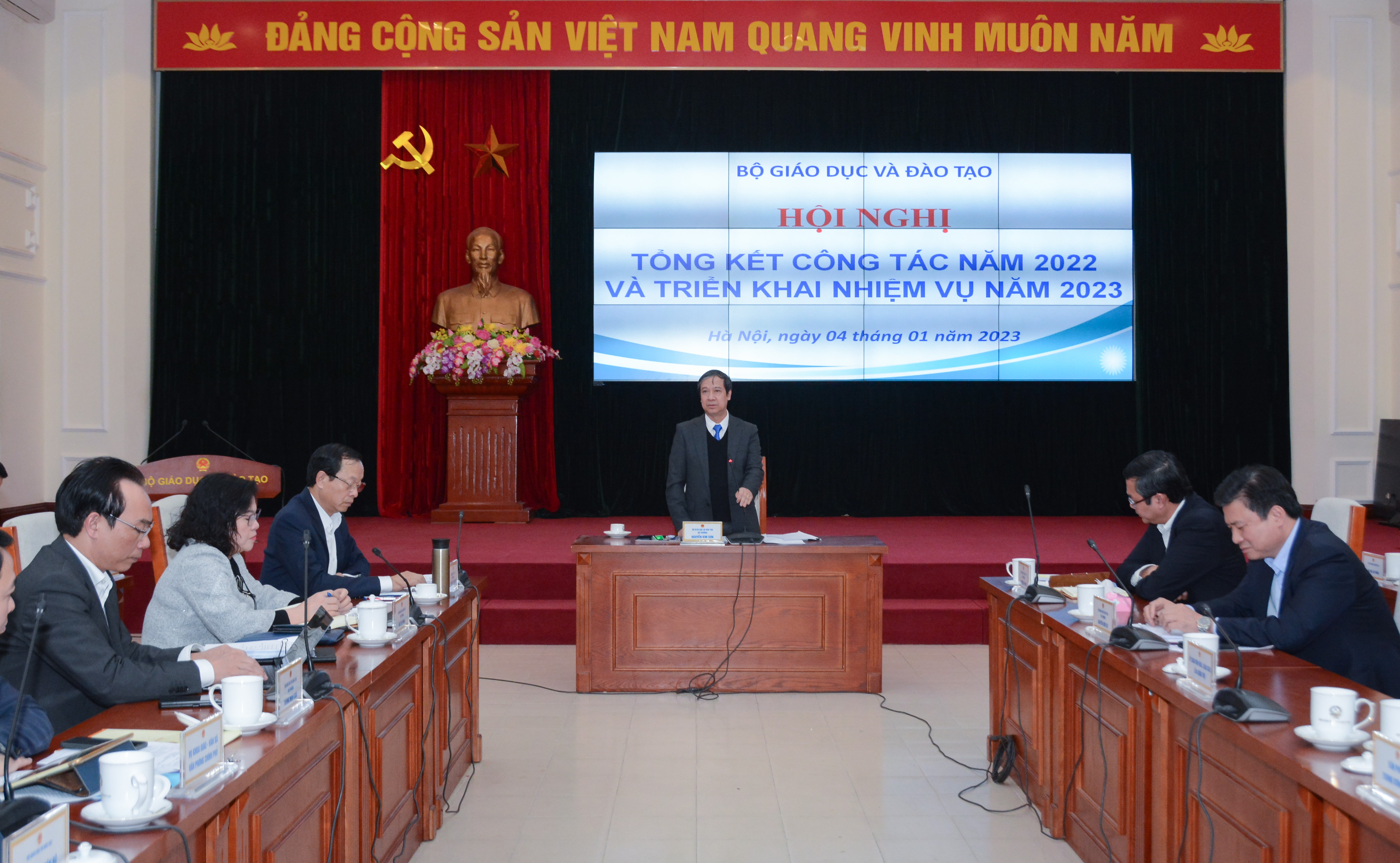 Bộ trưởng Nguyễn Kim Sơn thể hiện niềm tin sẽ thực hiện tốt các nhiệm vụ trong năm mới.