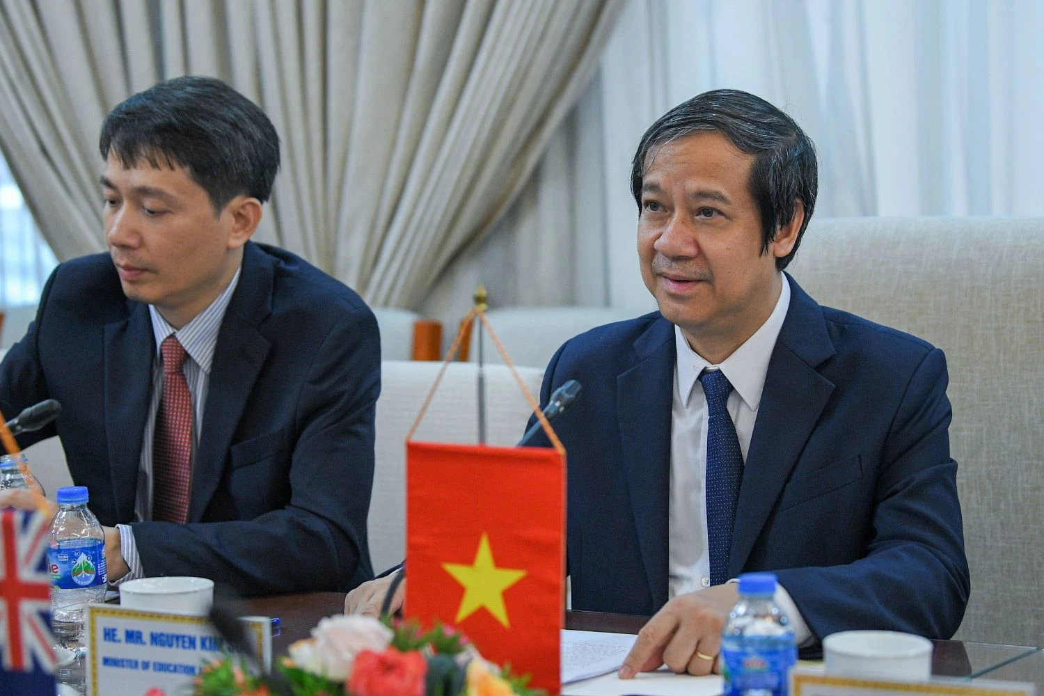 Bộ trưởng Nguyễn Kim Sơn phát biểu tại buổi tiếp.