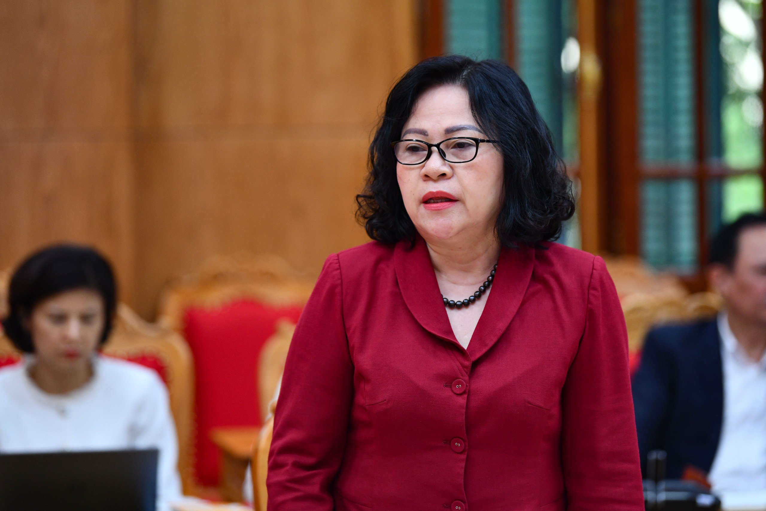 Thứ trưởng Ngô Thị Minh phát biểu tại Hội nghị Thứ trưởng Ngô Thị Minh phát biểu tại Hội nghị