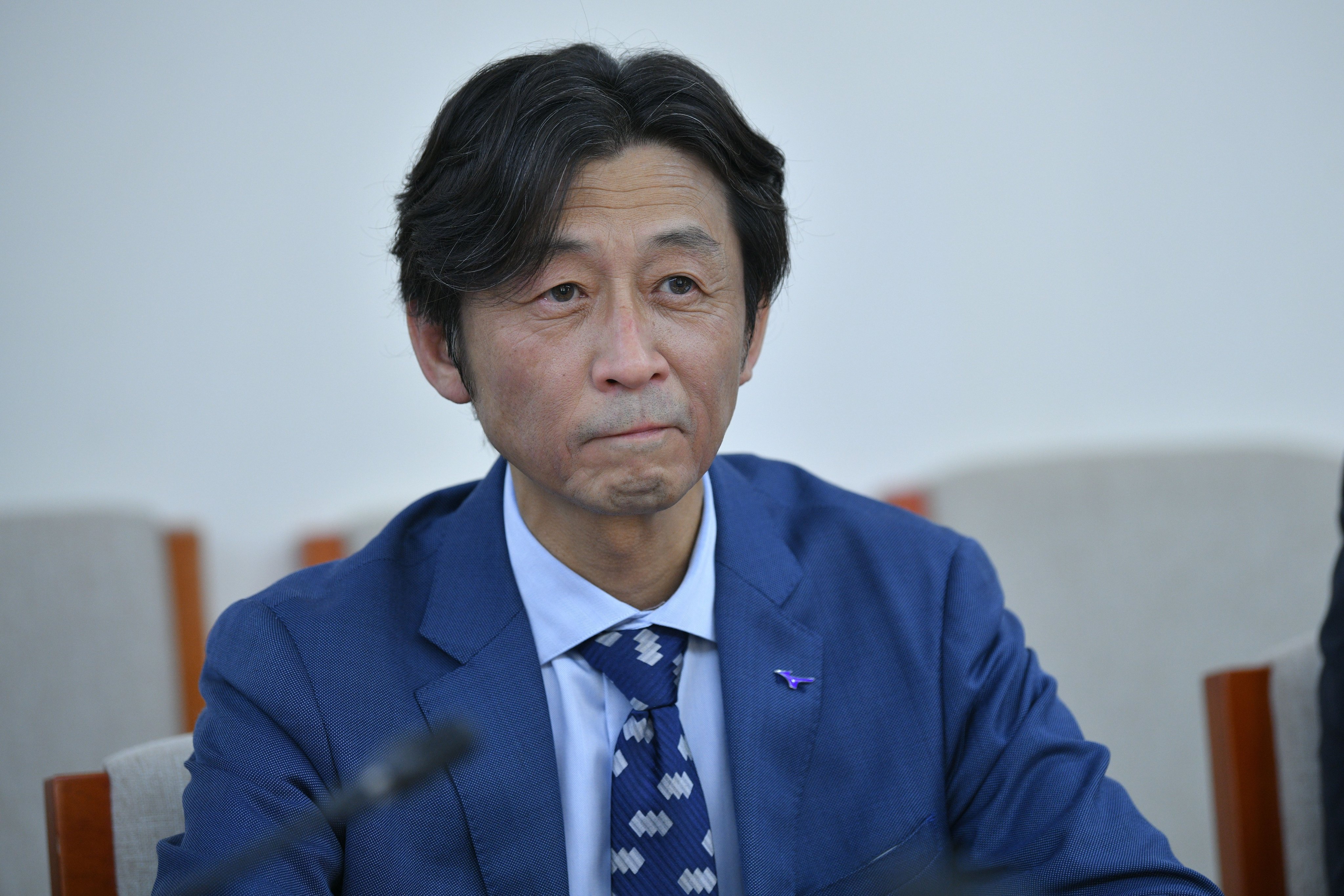 Ông Tatani Kiyoshi - Giám đốc kinh doanh Tập đoàn Mizuno - phát biểu tại buổi làm việc.