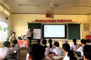 Giờ học tại Trường THPT Vĩnh Xuân (Trà Ôn, Vĩnh Long).