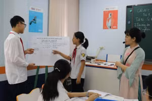 Giờ học tại Trường THCS Nam Từ Liêm (Hà Nội).