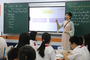 Giờ học tại Trường THCS Nam Từ Liêm (Xuân Phương, Hà Nội).