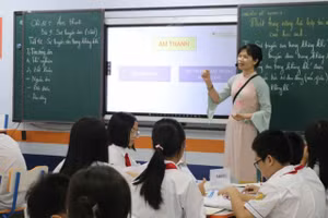 Giờ học tại Trường THCS Nam Từ Liêm (Xuân Phương, Hà Nội).