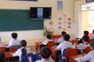 Giờ học tại Trường Tiểu học Tân Kiều 3 (Đốc Binh Kiều, Đồng Tháp).