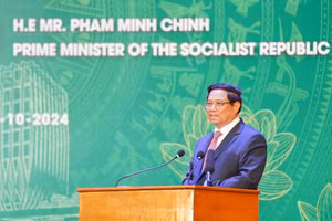 Thủ tướng Phạm Minh Chính phát biểu tại ĐHQG Hà Nội.