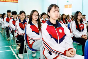 Thí sinh tham gia Kỳ thi chọn học sinh giỏi quốc gia năm học 2025-2026 tại Thái Nguyên. Ảnh: Phạm Vũ.