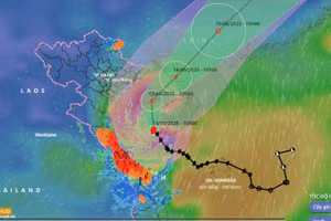 Dự báo vị trí và đường đi của bão số 1. Ảnh: VNDMS.